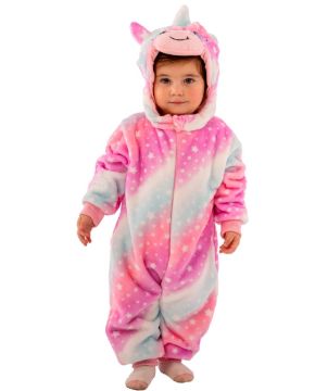 TUTINA UNICORNO DA BAMBINO IN PELLICCIA DI PILE CON CAPPUCCIO 1-2 ANNI