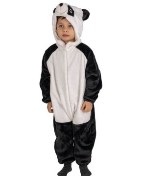 TUTINA PANDA DA BAMBINO IN PELLICCIA DI PILE CON CAPPUCCIO 1-2 ANNI