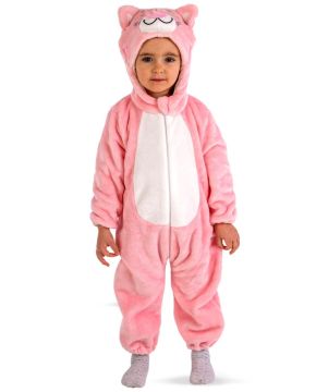 TUTINA GATTINA DA BAMBINA IN PELLICCIA DI PILE CON CAPPUCCIO 3 ANNI