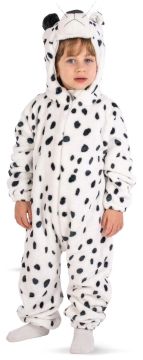 TUTINA DALMATA DA BAMBINO IN PELLICCIA DI PILE CON CAPPUCCIO 1-2 ANNI