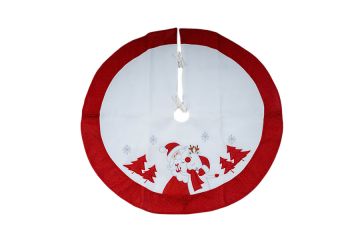 COPRIBASE PER ALBERO CON BABBO NATALE E RENNA BIANCO/ROSSO D. 120CM