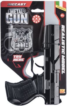 PISTOLA POLICE BLACK 8 COLPI - METAL GUN - TRY ME