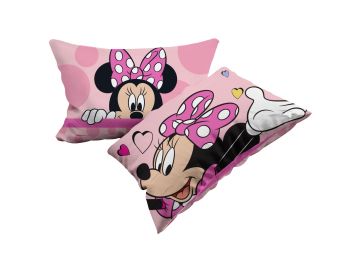 COPPIA FEDERE MINNIE IN COTONE 50X80CM