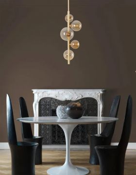 SOSPENSIONE FENIX ORO SATINATO E MIELE 24.5x80.5CM - 5XG9 MAX 28W