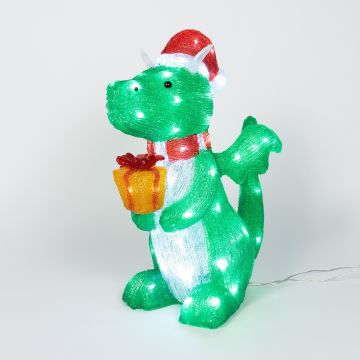 DRAGHETTO IN ACRILICO 80LED BIANCO FREDDO 26X38 H. 50CM