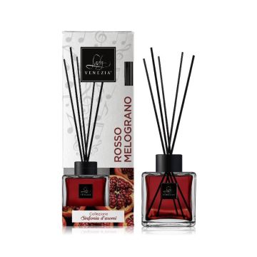 DIFFUSORE PER AMBIENTI CON BAST. CUBO 100ML ROSSO MELOGRANO