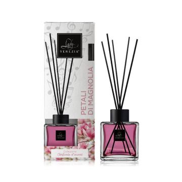 DIFFUSORE PER AMBIENTI CON BASTONCINI CUBO 100ML PETALI DI MAGNOLIA
