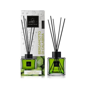 DIFFUSORE PER AMBIENTI CON BASTONCINI CUBO 100ML BERGAMOTTO DI CALABRIA