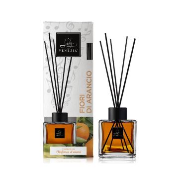 DIFFUSORE PER AMBIENTI CON BASTONCINI CUBO 100ML FIORI DI ARANCIO