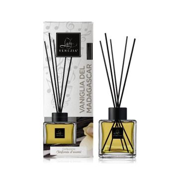DIFFUSORE PER AMBIENTI CON BASTONCINI CUBO 100ML VANIGLIA DEL MADAGASCAR