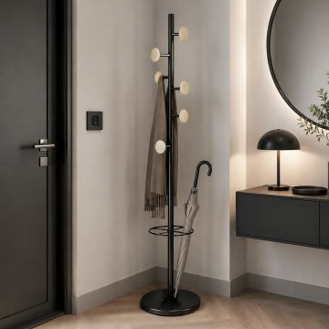 APPENDIABITI TAMPIERI IN METALLO NERO E LEGNO