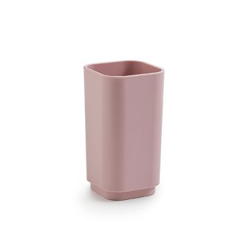 LINEA SEVENTY MATT - BICCHIERE PORTA SPAZZOLINI IN RESINA TERMOPLASTICA ROSA MATT