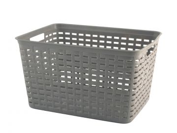 CESTINO IN POLIPROPILENE FORATO INTRECCIATO 41X22X30CM TORTORA