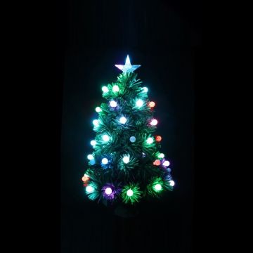 ALBERO VERDE CON 50 RAMI E 55 SFERE LED MULTICOLORE H 60CM