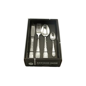 SET 24 POSATE IN ACCIAIO INOX COLORE ARGENTO