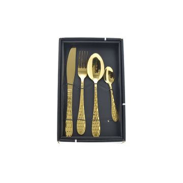 SET 24 POSATE IN ACCIAIO INOX COLORE ORO