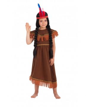 COSTUME INDIANINA DA BAMBINA TG. IV-V 4-7 ANNI H. 114-126CM