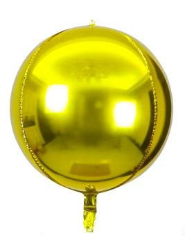 SFERA GONFIABILE COLOR ORO METALLIZZATO CON NASTRO E CANNUCCIA D 60CM