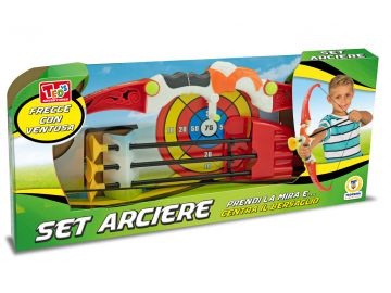 SET ARCIERE CON ARCO FRECCE E BERSAGLIO