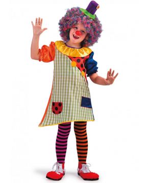 COSTUME PAGLIACCINA TG. V 6-7 ANNI 126CM MULTICOLORE