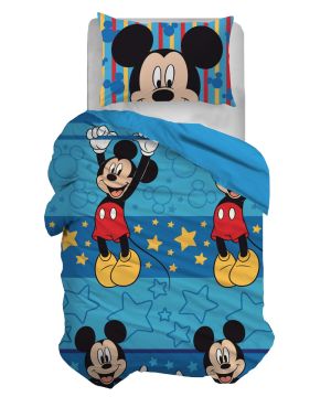 PARURE COPRIPIUMINO 1P IN COTONE MICKEY MOUSE 