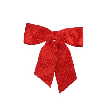 FIOCCO IN TESSUTO ROSSO CON STRASS ORO 60X70CM CON ANELLO