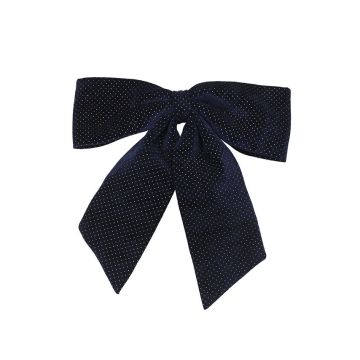 FIOCCO IN TESSUTO BLU CON STRASS ORO 60X70CM CON ANELLO