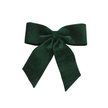 FIOCCO IN TESSUTO VERDE CON STRASS ORO 60X70CM CON ANELLO
