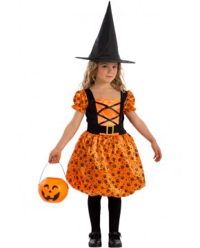 COSTUME STREGHETTA ARANCIONE PER BAMBINA TG. 6-7 ANNI