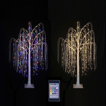 ALBERO 224 LED LUCE CALDA/MULTICOLORE H. 150CM IP44 CON TELECOMANDO