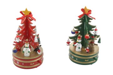 CARILLON IN LEGNO CON ALBERO DIAMETRO 18CM ASSORTITO