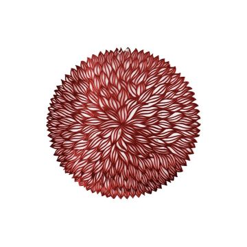 TOVAGLIETTA IN PVC ROSSA CON DECORO A FORMA DI FIORE DIAM. 38CM
