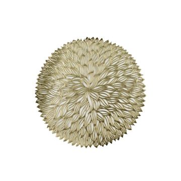 TOVAGLIETTA IN PVC ORO CON DECORO A FORMA DI FIORE DIAM. 38CM