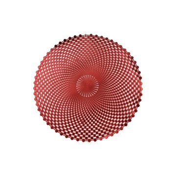 TOVAGLIETTA IN PVC ROSSA CON DECORO GEOMETRICO DIAM. 38CM