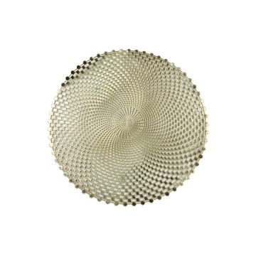 TOVAGLIETTA IN PVC ORO CON DECORO GEOMETRICO DIAM. 38CM