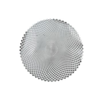 TOVAGLIETTA IN PVC ARGENTO CON DECORO GEOMETRICO DIAM. 38CM