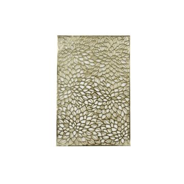 TOVAGLIETTA IN PVC ORO CON DECORO A FORMA DI FOGLIE 45X30CM
