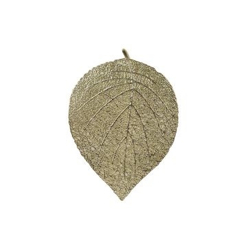 SET 6 SOTTOBICCHIERE IN PVC ORO A FORMA DI FOGLIA 13.5X10CM