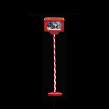 CASSETTA POSTALE CON LED/MUSICA/NEVE 27X20CM H. 150CM USB+BATTERIA
