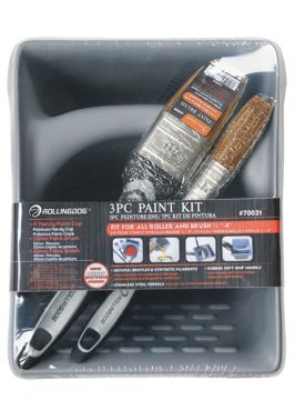 KIT VASCHETTA + 2 PENNELLI 20/40CM SETOLE MISTE