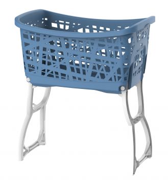 CESTA MODELLO STAND UP PER BUCATO BIANCA E BLU 44LT 60,5X39,5X70CM 