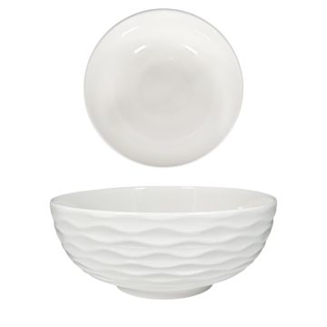 INSALATIERA IN PORCELLANA LINEA STRIPES DIAM. 20 CM BIANCA