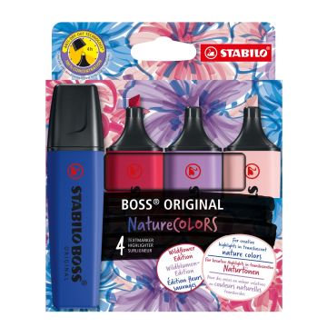 STABILO - SET 4 EVIDENZIATORI BOSS ORIGINAL NATURECOLORS WILDFLOWERS