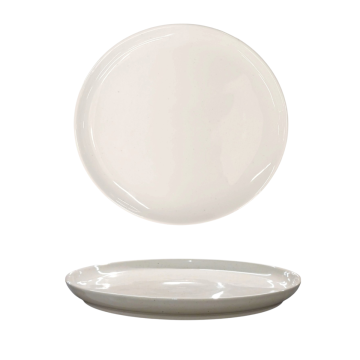 PIATTO PIANO IN CERAMICA LINEA FONT DIAM. 27CM BEIGE