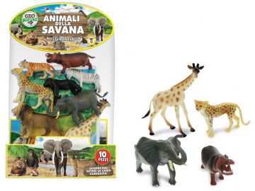 ANIMALI SAVANA RIGIDI 10PZ CON POSTER