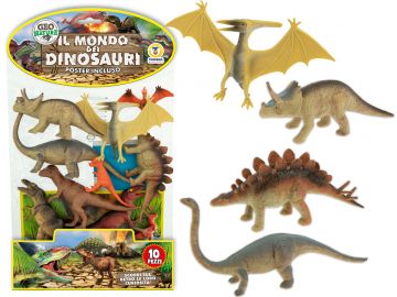 DINOSAURI RIGIDI 10PZ CON POSTER