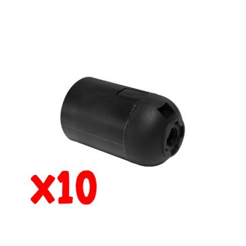 BLISTER 10PZ PORTALAMPADA NERO E27