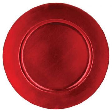 SOTTOPIATTO IN PLASTICA ROSSO D. 33CM