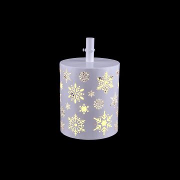BASE ALBERO IN METALLO BIANCO CON LED BIANCO CALDO 30X48CM
