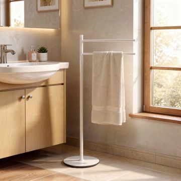 LINEA MIDA - PIANTANA PORTA ASCIUGAMANI BIANCO MATT